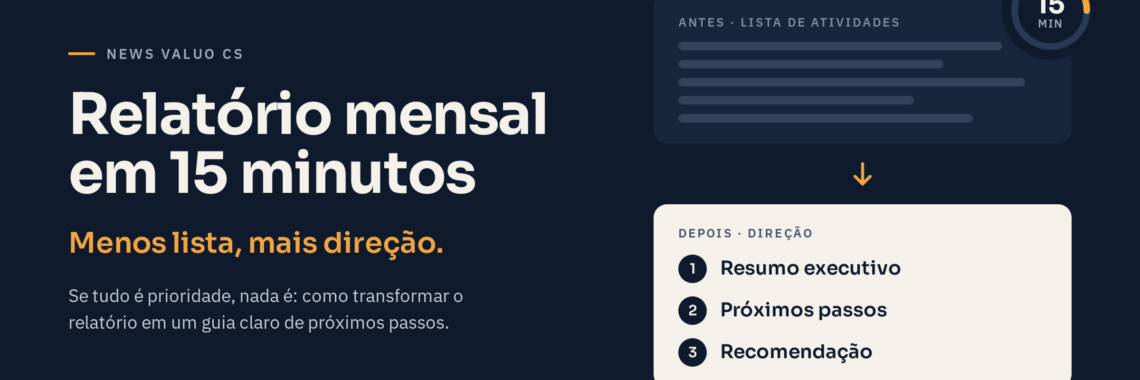 Relatório mensal em 15 minutos: menos lista, mais direção