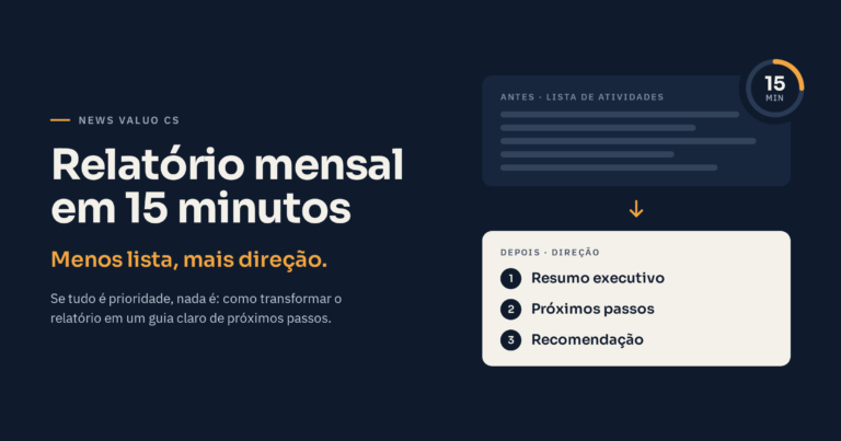 Relatório mensal em 15 minutos: menos lista, mais direção